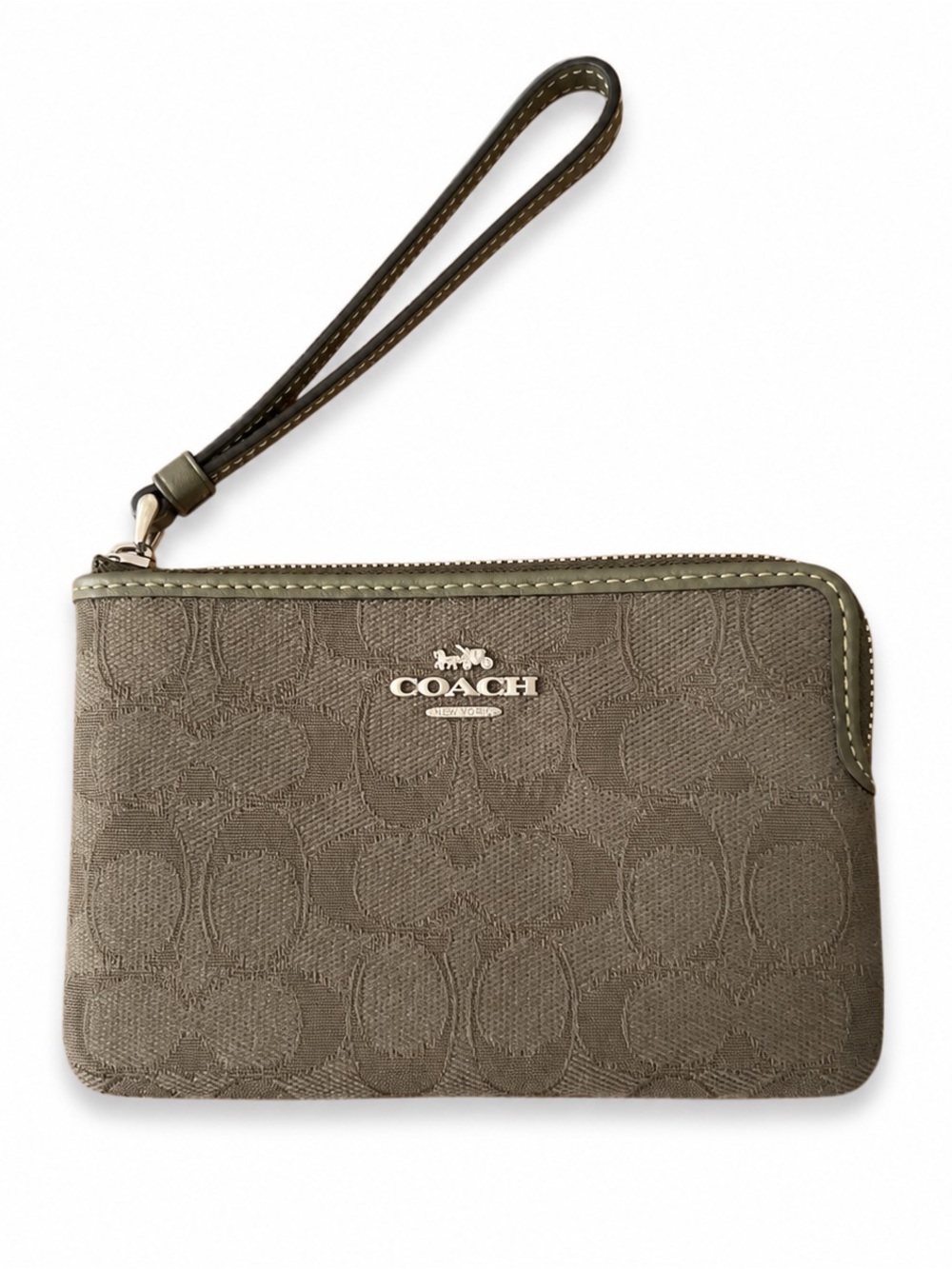 COACH Brown Signature Wristlet Wallet